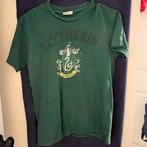 dark green faded slytherin shirt